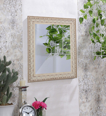 

Painting Mantra Art Street Floral White Decorative Mirror(Rectangle)