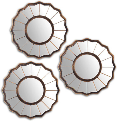 Painting Mantra Art Street Lustrus Flower Decorative Mirror(Round)