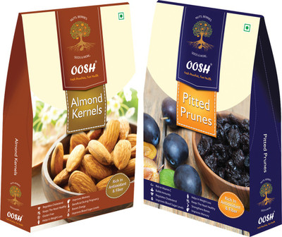 

Oosh California Almond Kernel 250g & Pitted California Prunes 250g ( Total 500g) | Premium Dry Fruits | Gifting Ideas Almonds, Prunes(500 g, Box)