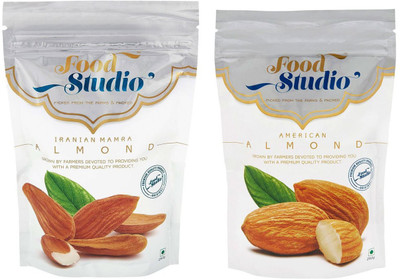 

Food Studio Combo of 2: Pack of 1 California Almonds (Regular Badam) & Pack of 1 Iranian Almonds (Mamra Giri) Almonds(250 g, Pouch)