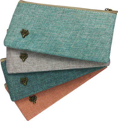 

Bag of Small Things Stylish Checks Art Canvas Pencil Boxes(Set of 4, Multicolor)
