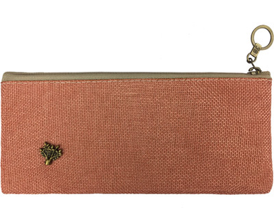 

Bag of Small Things Stylish Plain Art Canvas Pencil Box(Set of 1, Orange)