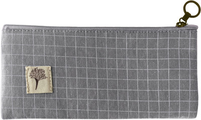 

Bag of Small Things Stylish Checks Art Canvas Pencil Box(Set of 1, Grey)