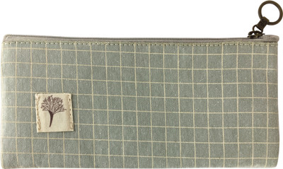 

Bag of Small Things Stylish Checks Art Canvas Pencil Box(Set of 1, Blue)
