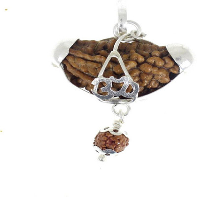 SHIVOHAM Ek Mukhi Rudraksah with Silver Cap Silk Dori Pendant