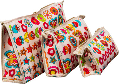 

S-MAX Travelling Set of 3 pouch , Bag ,Travel Toiletry Cosmetic Makeup Bag Organizer Pouch(Multicolor)