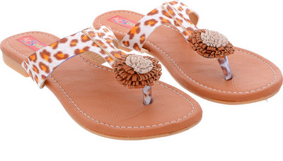 

AirSoon Women White Color Tiger Print Flats