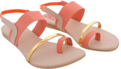 

AirSoon Women Peach Color Back Strap Flats