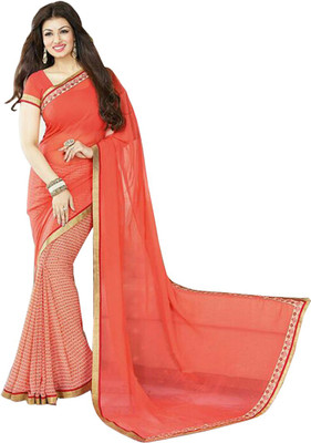 

SHS Printed Fashion Georgette Saree(Orange)