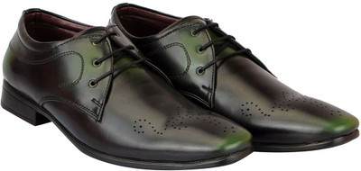 

FAUSTO Trendy Lace Up For Men(Green, Black green