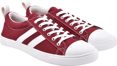 

WalkJump men solid sneakers, smart canvas shoes, Sneakers For Men(Red