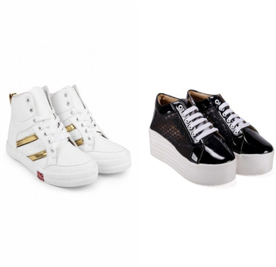 

BELLA TOES Combo of 2 casual shoe Casuals For Women(Multicolor, White