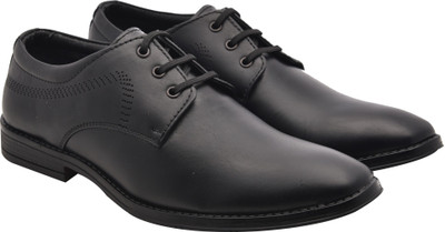 

WalkJump premium range formal, party wear formals, genuine leather Derby For Men(Black