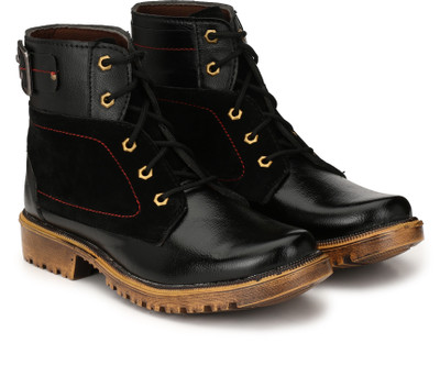 

Big Fox Men's High Ankle Boots For Men(Black