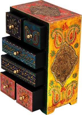 

Shreeng Six drawer embossed wooden box