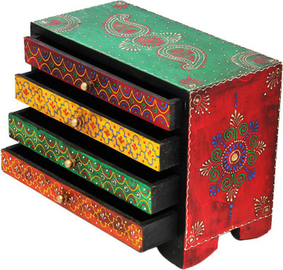 

Shreeng Four drawer embossed wooden box