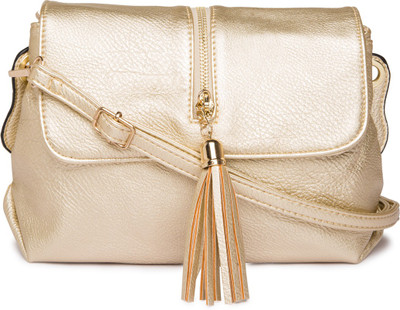 

Satchel Bags Women Casual Gold PU Sling Bag