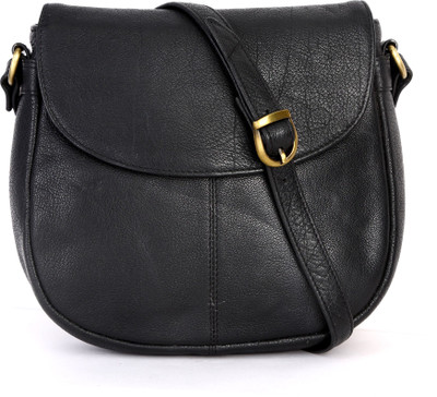 

Hawai Women Casual Black Genuine Leather Sling Bag