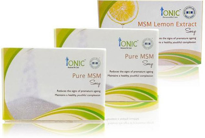 

Ionic Combo Pack of 3 Soap (Pack of 2 Pure MSM Soap & Lemon extract Soap)(225 g, Pack of 3)