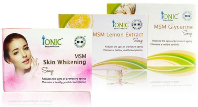

Ionic Combo pack of 3 Soap (MSM Skin whitening, Lemon MSM & Glycerin MSM), 75g each(225 g, Pack of 3)
