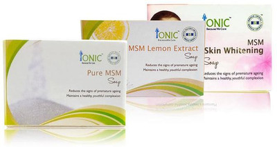 

Ionic Combo pack of 3 Soap (Pure MSM, MSM Lemon & MSM Skin whitening), 75g each(225 g, Pack of 3)