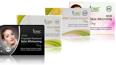 Ionic Combo pack of 4 Soap (Charcoal Damond Skin whitening, Pure MSM, MSM Lemon & MSM Skin whitening), 75g each(300 g, Pack of 4)