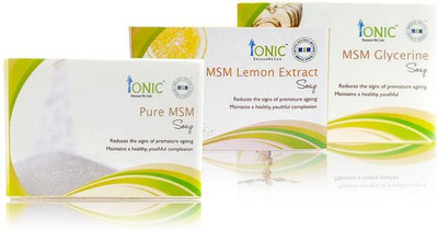

Ionic Combo pack of 3 Soap (Pure MSM, Lemon MSM & Glycerin MSM), 75g each(225 g, Pack of 3)
