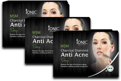 

Ionic Combo Pack of 3 Charcoal Anti Acne soap, 75 gms each(225 g, Pack of 3)