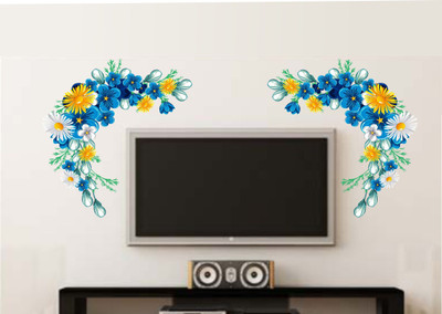 Happy Walls 70 cm LCD floral tv background Self Adhesive Sticker(Pack of 1)