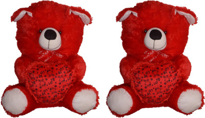 

anmol toys Combo Of Two Furr Teddy - 70 cm(Red)