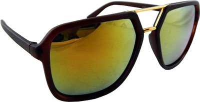 Els Rectangular Sunglasses(For Men, Red, Yellow)