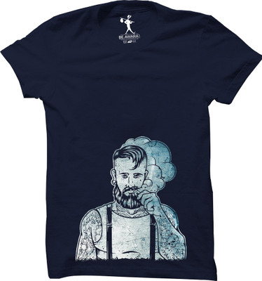 Be Awara Graphic Print Men Round Neck Dark Blue T-Shirt Flipkart