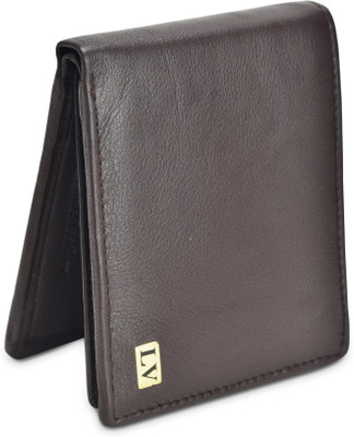 

LOUIS VINCENT Men Beige Genuine Leather Wallet(6 Card Slots), Dark black