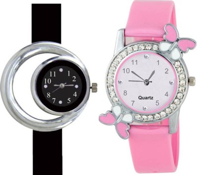Rage Enterprise New Stylish Black &n Pink Diamond Butterfly Dial Women Watch  - For Girls   Watches  (Rage Enterprise)