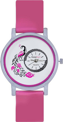 Keepkart Pink Stylish Designer Peacock Print Dial Women Watch Watch - For Girls