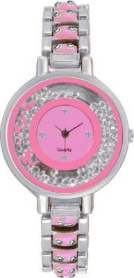 Rage Enterprise Stylish Silver & Pink Metal Bracelet Fancy Girls Watch  - For Men & Women   Watches  (Rage Enterprise)