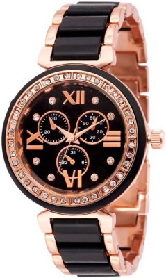 FASHION POOL IIK MOST STYLISH MULTI COLOR BLACK & COPPER COLOR ULTIMATE WATCH HAVING DIAMOND STUDDED ME Watch  - For Girls   Watches  (FASHION POOL)