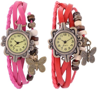Talgo New Arrival Red Robin Season Special RRDORIPKRD New 2018 fancy Collection For Off-White Round Dial & Soft Pink & Red Party Wear Leather Dori Bracelet Fashionable RRDORIPKRD Watch  - For Girls   Watches  (Talgo)