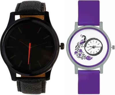 Miss Perfect Leather Black 010 and Purple Peacock 301 combo watches foe men and women Watch  - For Boys   Watches  (Miss Perfect)