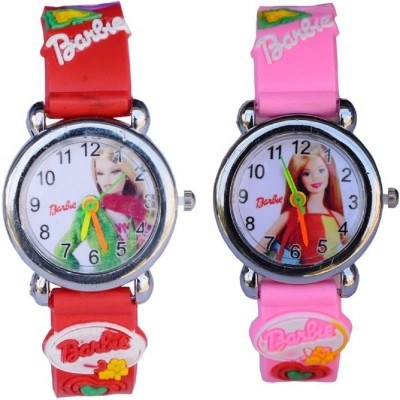 Paidu Barbie Red And Pink Watch - For Boys & Girls Watch  - For Boys & Girls   Watches  (Paidu)
