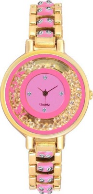 Rage Enterprise Stylish Pink Dial Gold Fancy Bracelet Girls Watch  - For Men & Women   Watches  (Rage Enterprise)