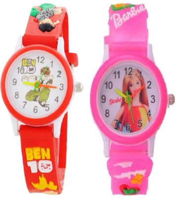 Paidu BEN10-RED- Barbie -PINK-And Chota Bheem Combo Return Gift Watch - For Boys & Girls Watch  - For Boys & Girls   Watches  (Paidu)