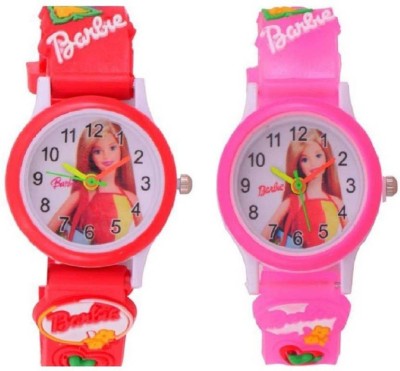 peter india NEW AWESOME (PACK OF 2 ) PINK+RED BARBIE FOR KIDS WITH THE BEST DEAL AND FAST SELLING Watch  - For Girls   Watches  (peter india)