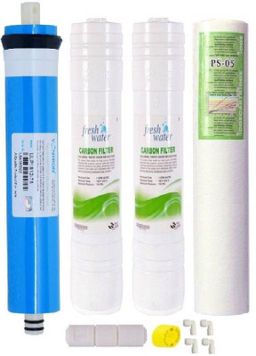 

Toyam Pure RO Service Kit Membrane Vontron 75gpd + Inline Filtration Set of 1 Carbons + 1 Sediments + 1 Spun + Connectors Elbows + 1 Teflon Tape for domestic water purifiers Media Filter Cartridge (0.5, Pack of 10) Solid Filter Cartridge(0.5, Pack of 10)