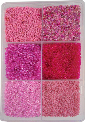 estore pink family colors 2mm (11/0) 300 gm glass beads, seed beads for jewelery making art and craft diy project kit
