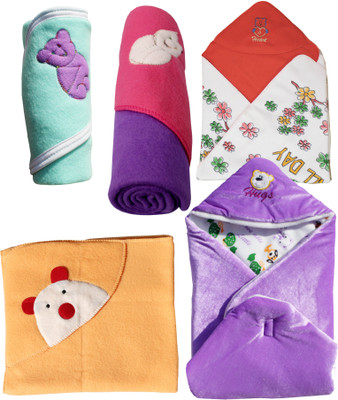 

My Newborn Cartoon  Hooded Baby Blanket(Polyester, Purple