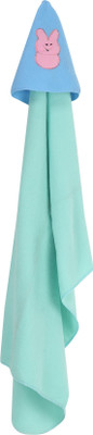 

First Trend Cartoon  Hooded Baby Blanket(Polyester, seaGreen