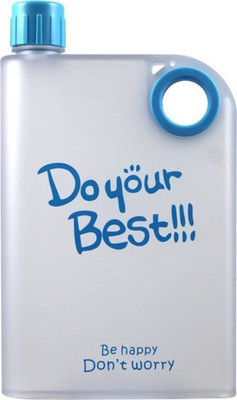Blue Sapphire A5 Notebook Water Bottle  (Pack of 1, White, Blue) 380 ml Bottle(Pack of 1, Multicolor, Plastic)