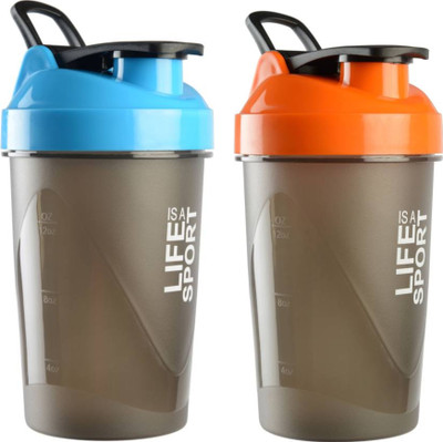 

S.Blaze Combo of 2 Good Quality Shaker Bottle 1000 ml Shaker(Pack of 2, Blue, Orange), Multicolor