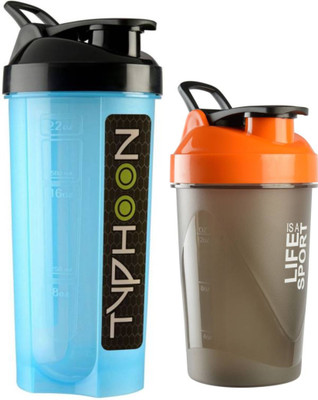 

S.Blaze Combo of 2 Shaker + Sipper 1200 ml Shaker(Pack of 2, Blue, Orange), Multicolor